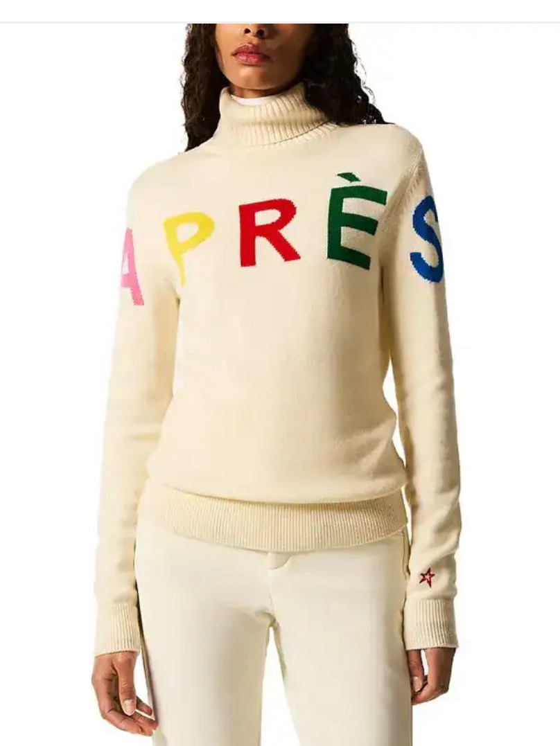 New Perfect Moment Apres Ski Sweater In Snow White Size Xsmall Colorful Logo